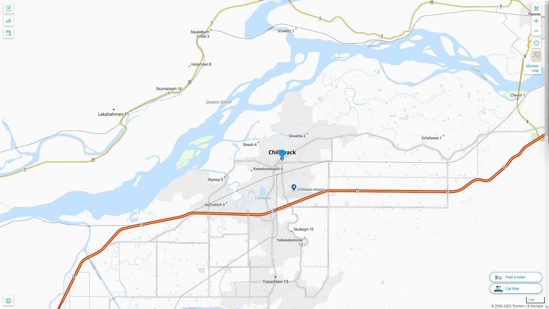 Chilliwack Canada Autoroute et carte routiere